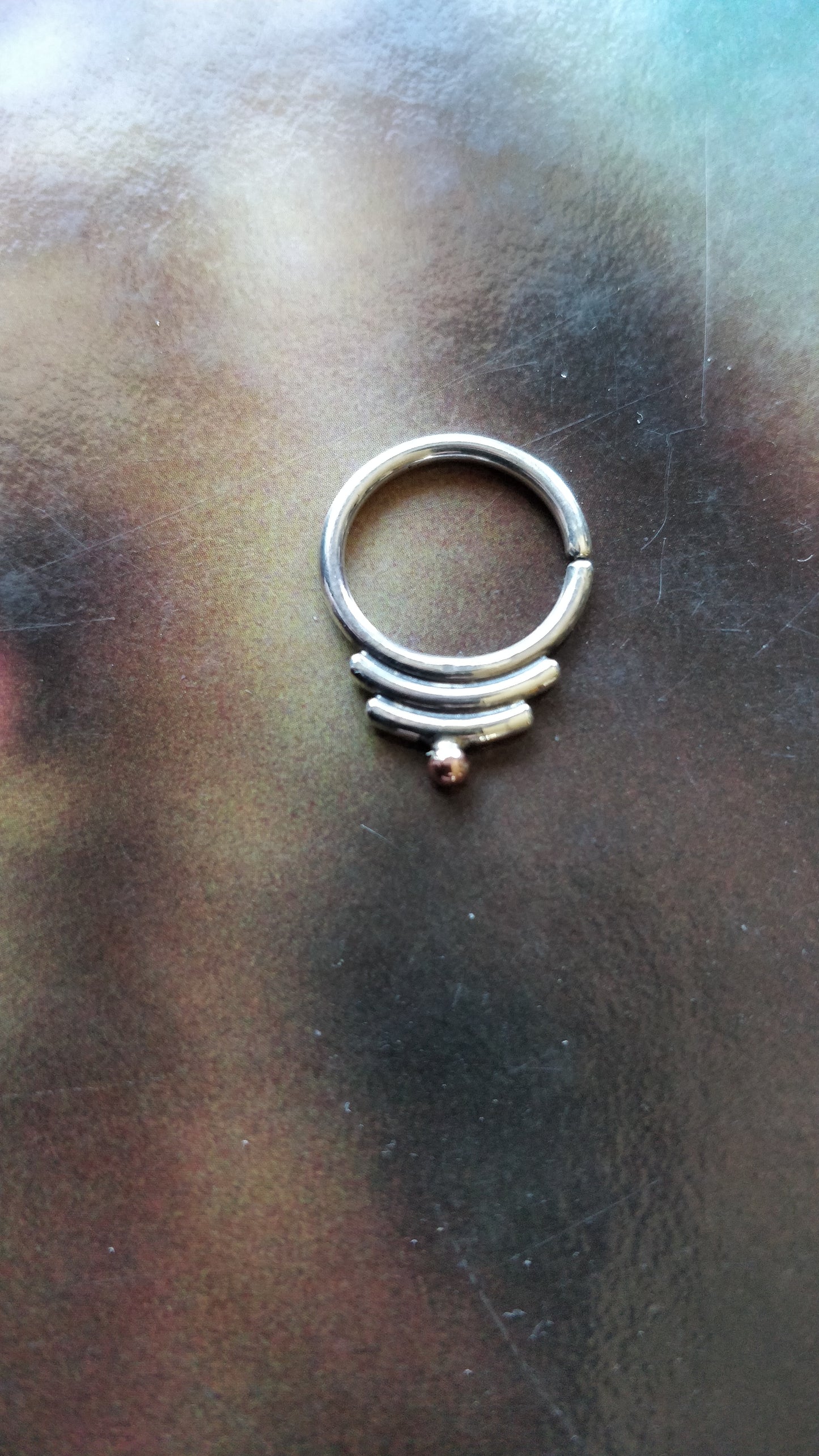 Ignis - Septumsmycke i Sterlingsilver med Koppardetalj