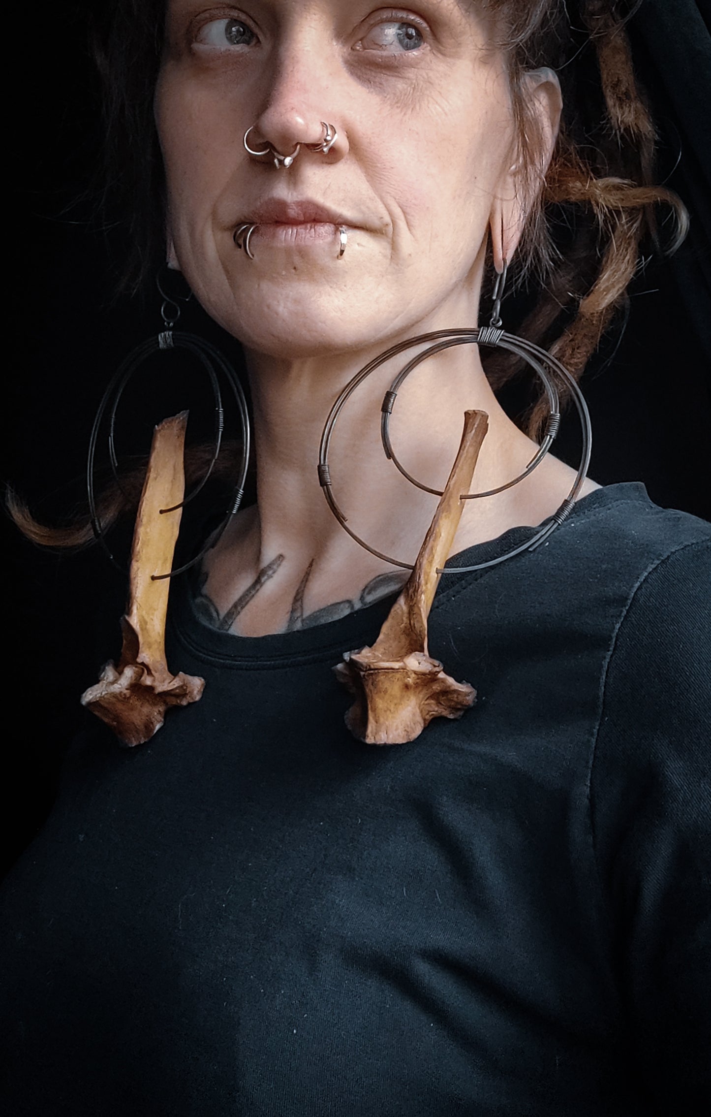 Doublemoon - Ear Weights i Stål och Ben