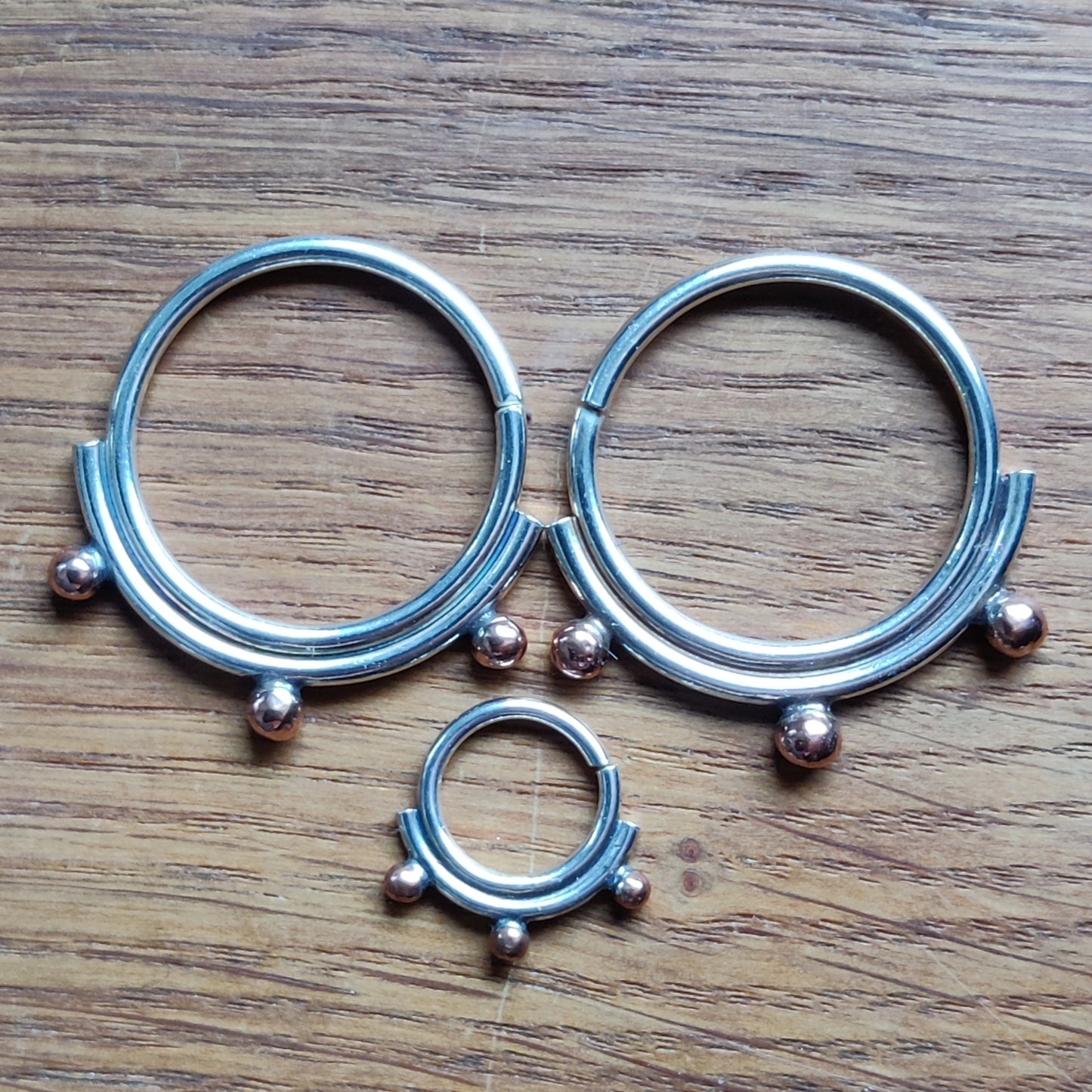 Vasper - Ear Weights i Sterlingsilver med Koppardetaljer