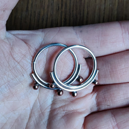 Vasper - Ear Weights i Sterlingsilver med Koppardetaljer