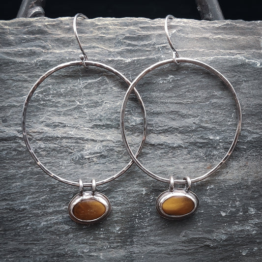 Tigeröga - Örhängen i Sterlingsilver med Tigeröga