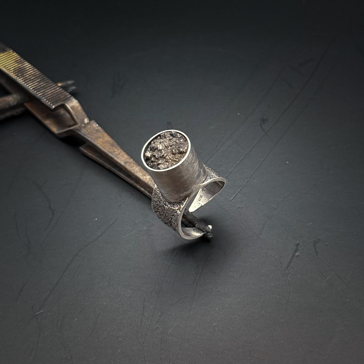 Unik Ring i Sterlingsilver med Rökkvarts