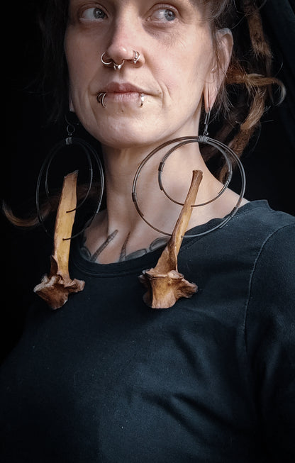 Doublemoon - Ear Weights i Stål och Ben