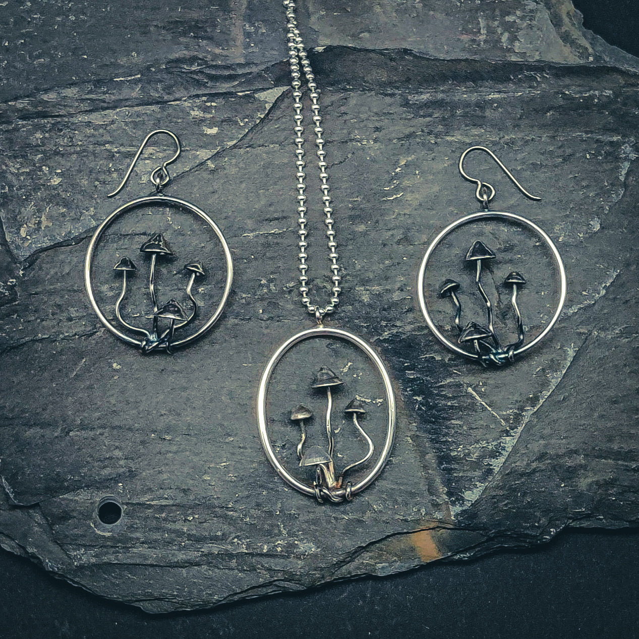 Sud - Örhängen i Sterlingsilver med Svampmotiv