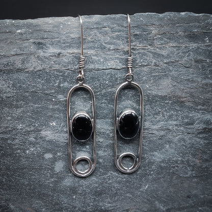 Eclipse - Örhängen i Sterlingsilver med Onyx